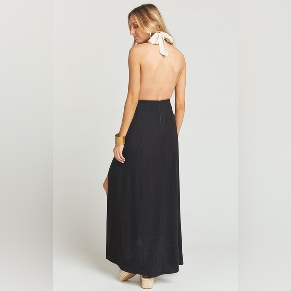 Show Me Your Mumu Millie Maxi linen Dress in Domino, XS/S - Picture 2 of 5